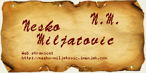 Neško Miljatović vizit kartica